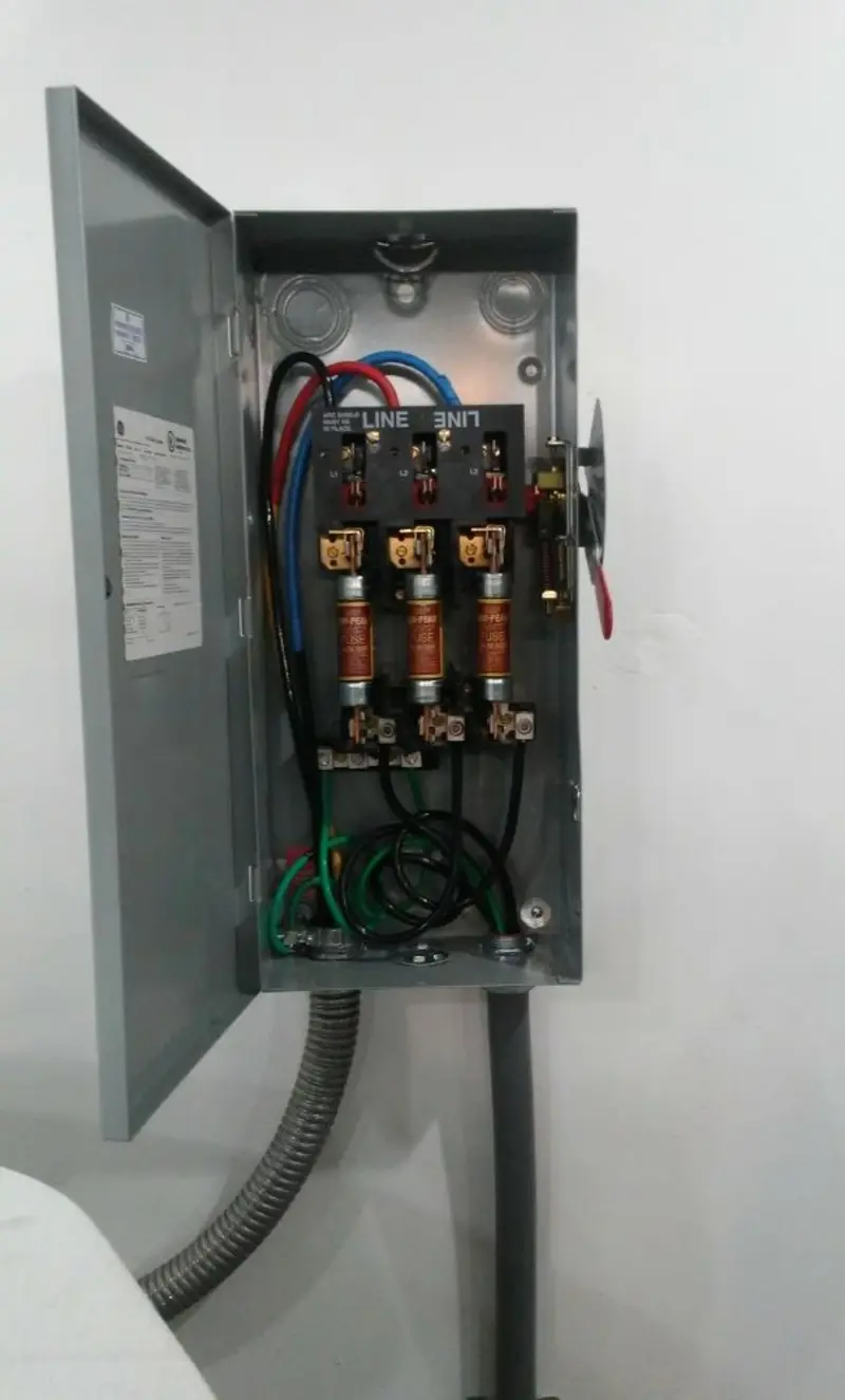Three-phase disconnect switch installed for Electrical Wiring & Rewiring in Warsaw